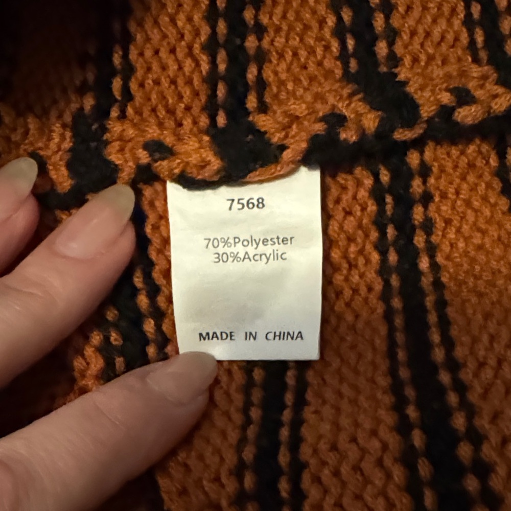 Kirundo Orange and Black Striped Sweater Size Large - Picture 9 of 10